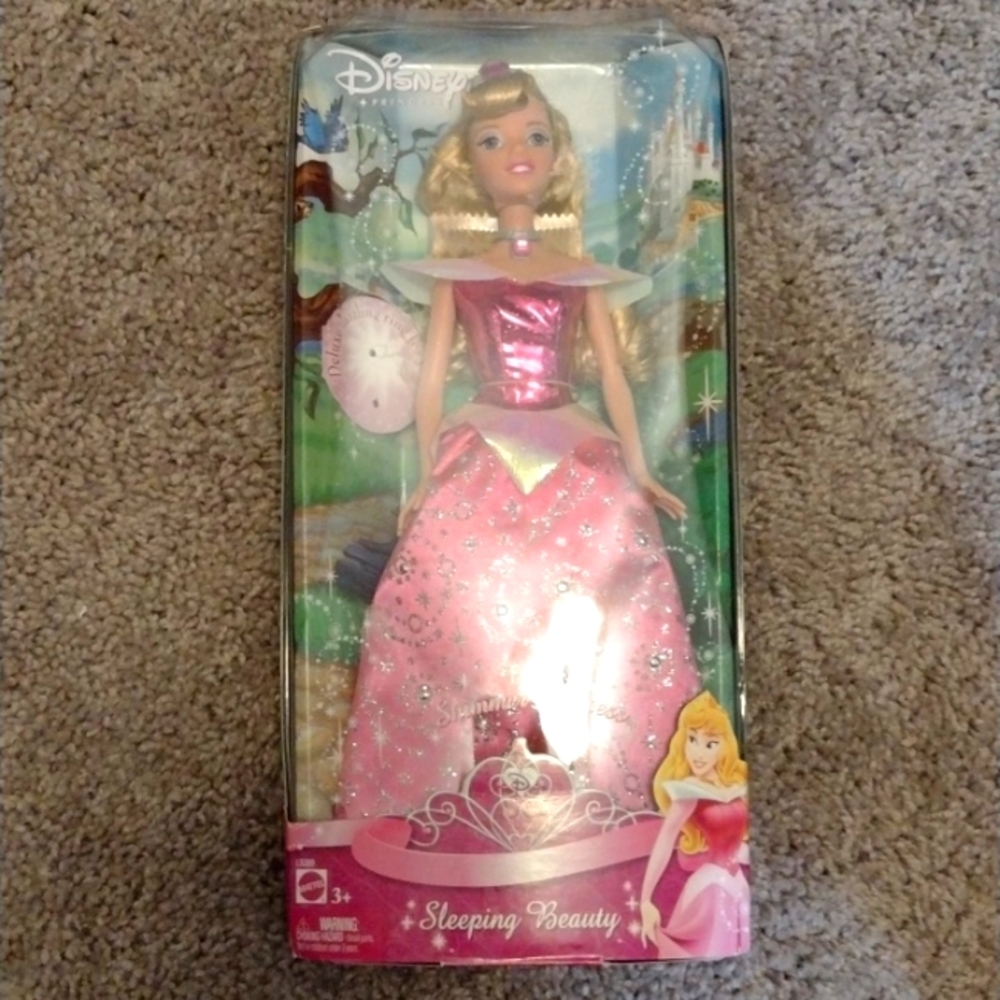 DISNEY VINTAGE 2006 SLEEPING BEAUTY SHIMMER PRINCESS COLLECTABLE DOLL 11.5”